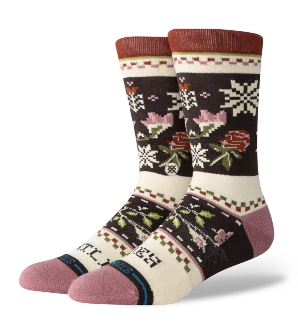Stance Mistling Toes Crew Socks Womens Medium Dusty Rose Cotton Blend NWT